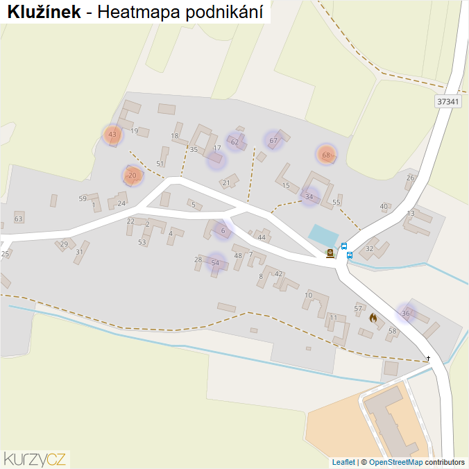 Mapa Klužínek - Firmy v části obce.