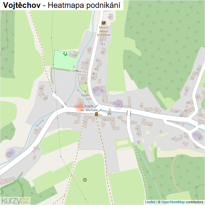 Mapa Vojtěchov - Firmy v části obce.