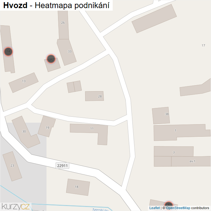 Mapa Hvozd - Firmy v obci.