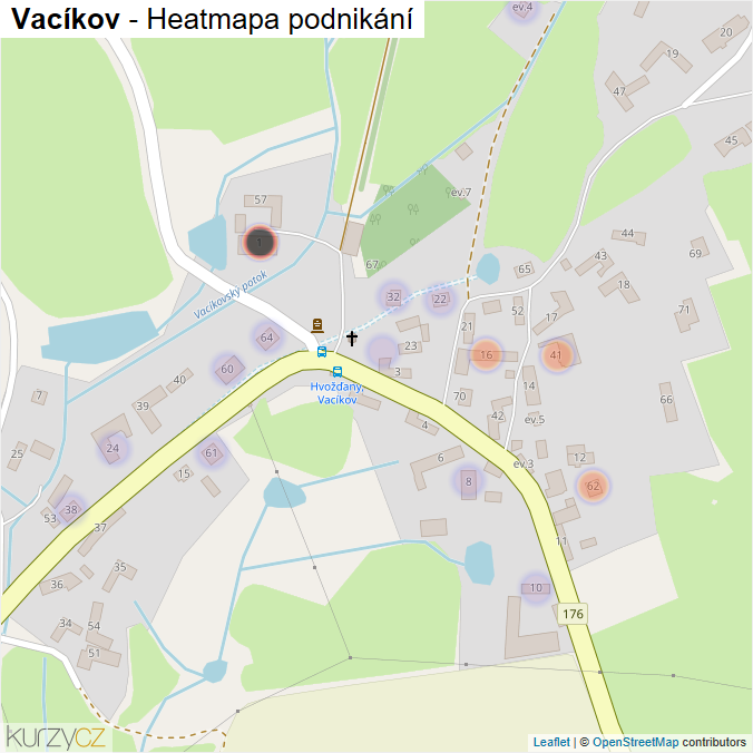 Mapa Vacíkov - Firmy v části obce.
