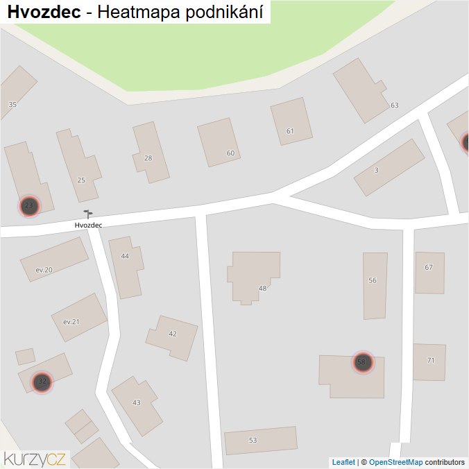 Mapa Hvozdec - Firmy v obci.