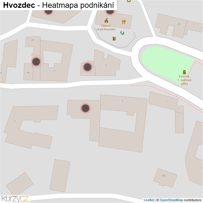 Mapa Hvozdec - Firmy v obci.