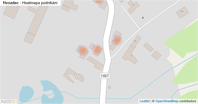 Hvozdec - mapa podnikání