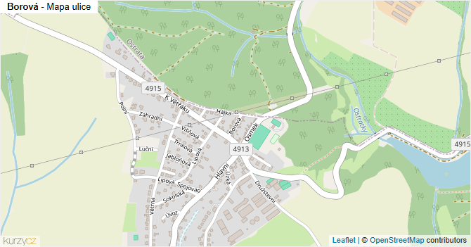 Borová - mapa ulice