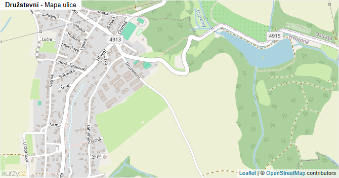 Družstevní - mapa ulice