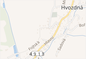 Fojtská v obci Hvozdná - mapa ulice