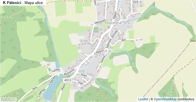 K Pálenici - mapa ulice