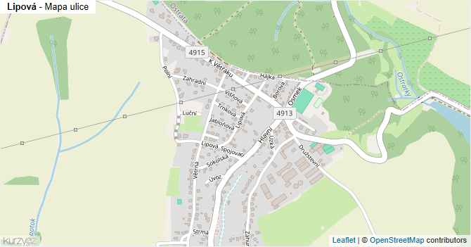 Lipová - mapa ulice