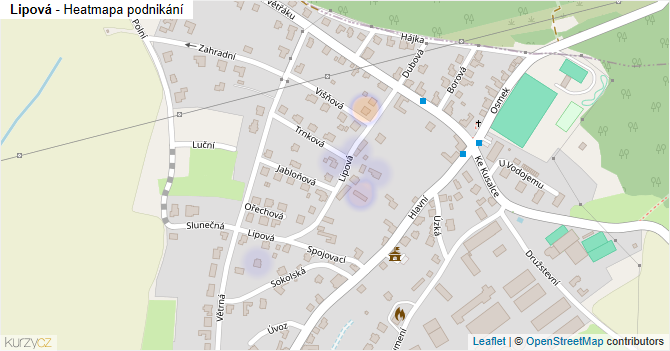 Lipová - mapa podnikání