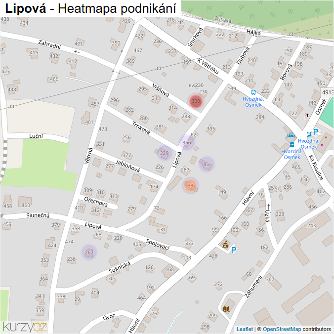 Mapa Lipová - Firmy v ulici.