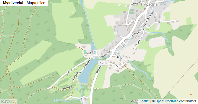Myslivecká - mapa ulice