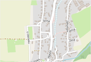 Nad Divadlem v obci Hvozdná - mapa ulice