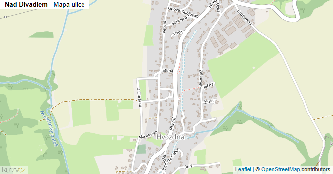Nad Divadlem - mapa ulice