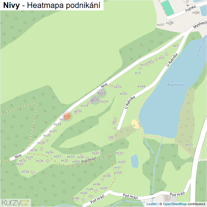Mapa Nivy - Firmy v ulici.