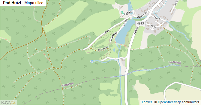 Pod Hrází - mapa ulice