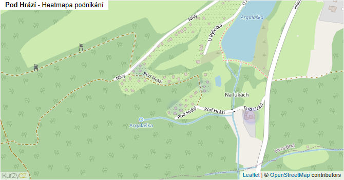 Pod Hrází - mapa podnikání