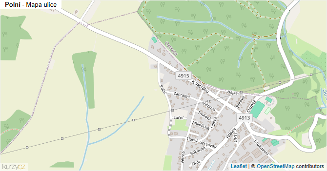 Polní - mapa ulice