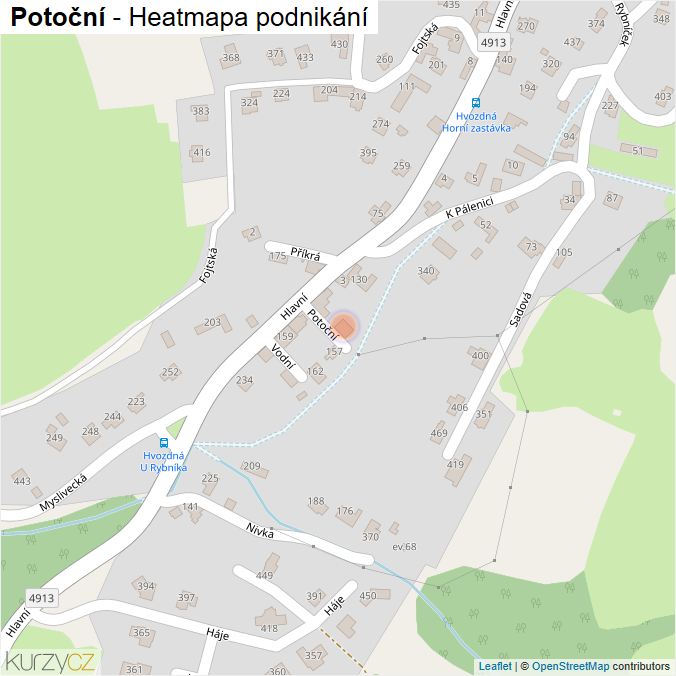Mapa Potoční - Firmy v ulici.