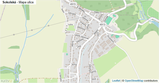 Sokolská - mapa ulice