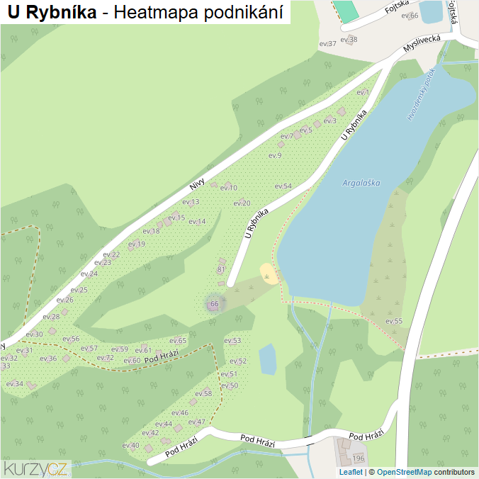 Mapa U Rybníka - Firmy v ulici.
