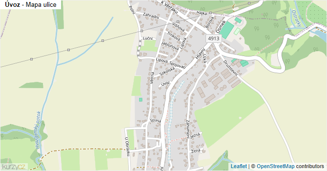 Úvoz - mapa ulice