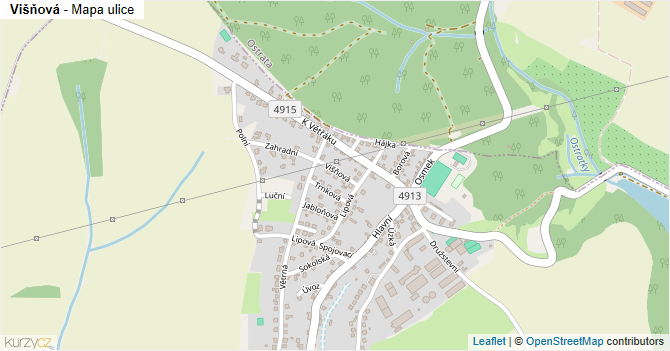 Višňová - mapa ulice