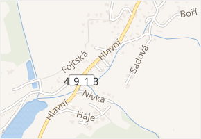 Vodní v obci Hvozdná - mapa ulice
