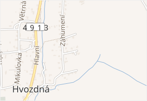 Žitná v obci Hvozdná - mapa ulice