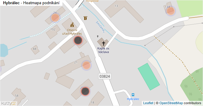 Hybrálec - mapa podnikání