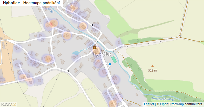 Hybrálec - mapa podnikání