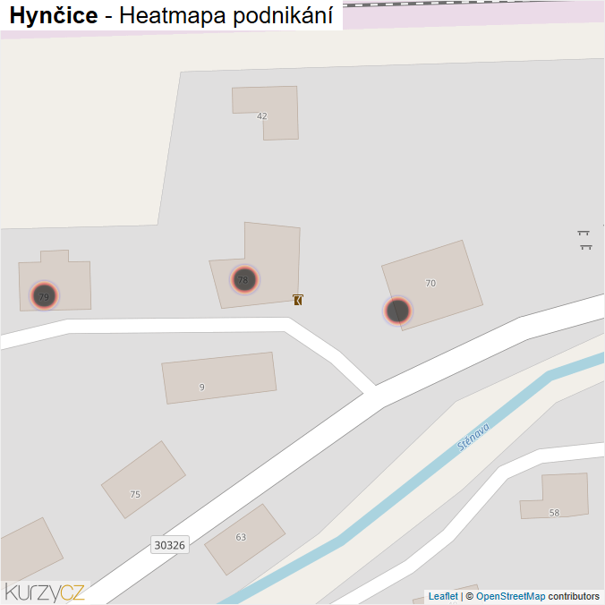 Mapa Hynčice - Firmy v obci.