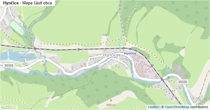 Hynčice - mapa části obce