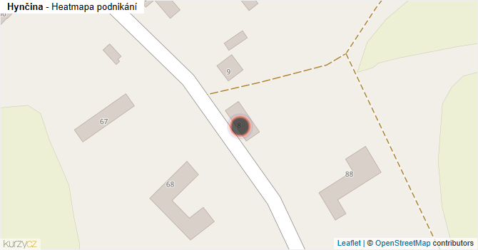 Hynčina - mapa podnikání
