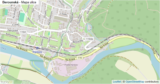 Berounská - mapa ulice