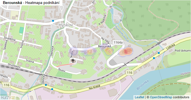 Berounská - mapa podnikání