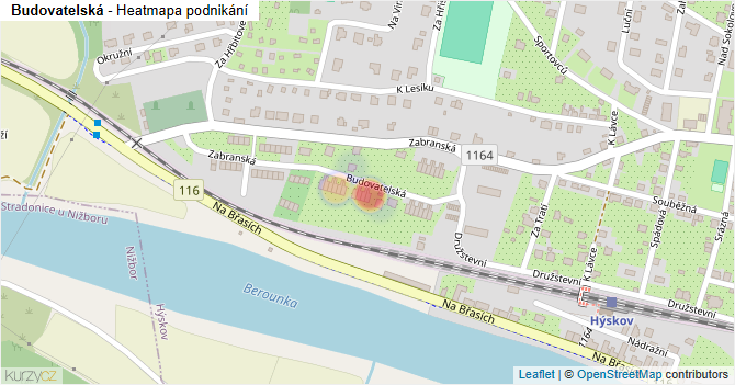 Budovatelská - mapa podnikání