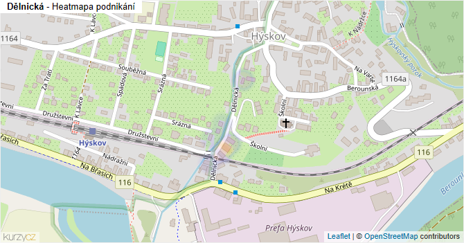 Dělnická - mapa podnikání
