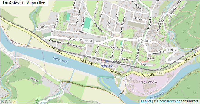 Družstevní - mapa ulice