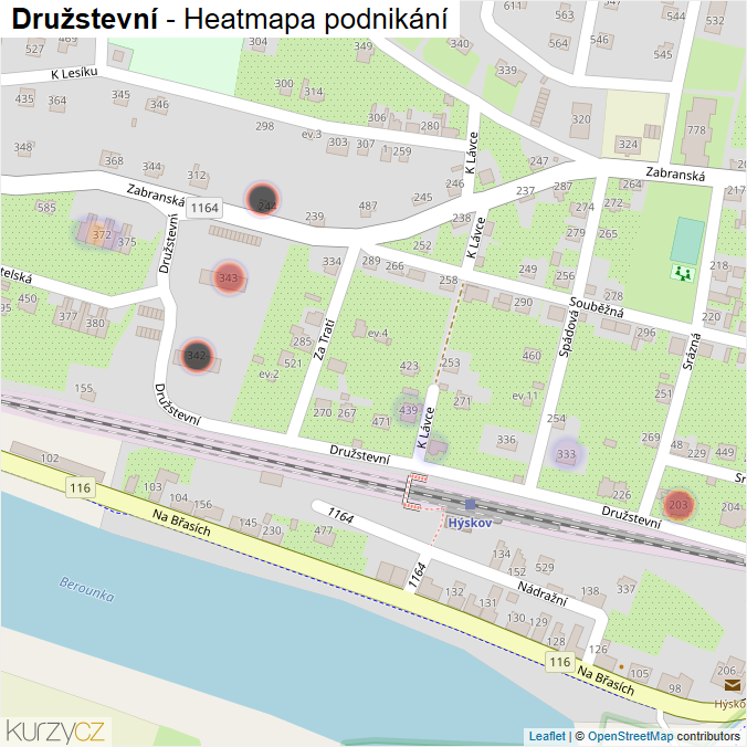 Mapa Družstevní - Firmy v ulici.