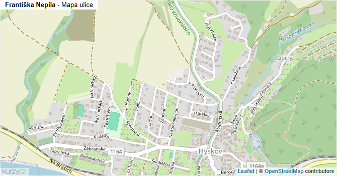 Františka Nepila - mapa ulice