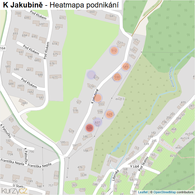 Mapa K Jakubině - Firmy v ulici.