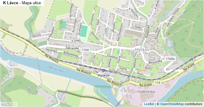 K Lávce - mapa ulice