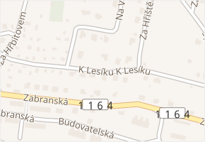 K Lesíku v obci Hýskov - mapa ulice