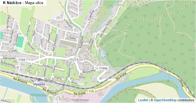K Nádržce - mapa ulice