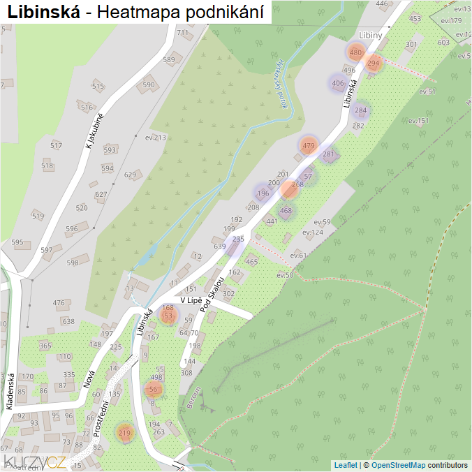 Mapa Libinská - Firmy v ulici.