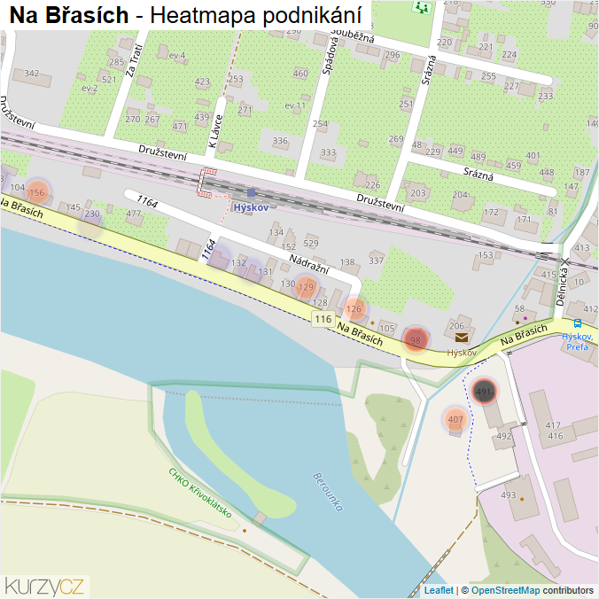 Mapa Na Břasích - Firmy v ulici.