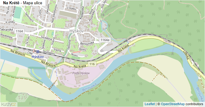 Na Krétě - mapa ulice