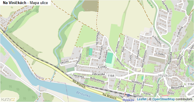 Na Viničkách - mapa ulice