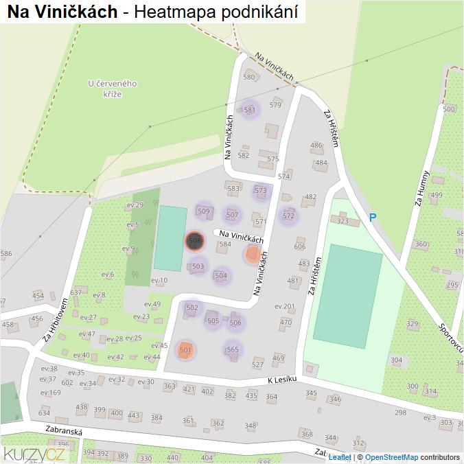 Mapa Na Viničkách - Firmy v ulici.