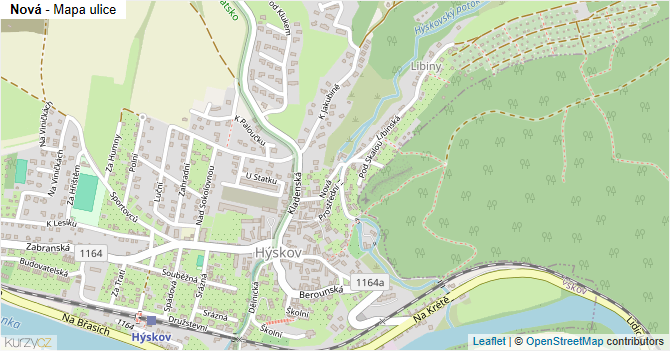 Nová - mapa ulice